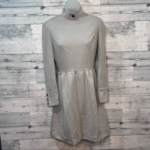Vintage Gay Gibson 60s Gray Mock Neck Dress Size S